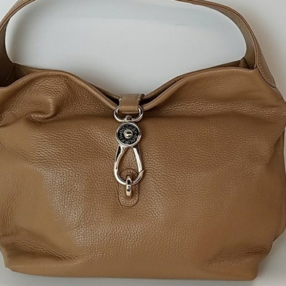 Dooney & Bourke Handbags - DOONEY BOURKE XL LOGO LOCK LEATHER HOBO